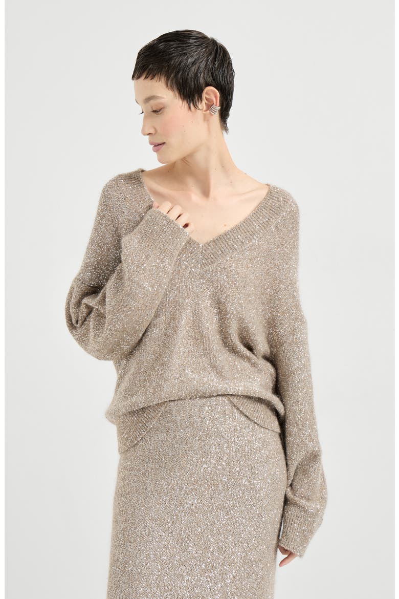 Dazzling texture sweater, Main, color, Light Brown