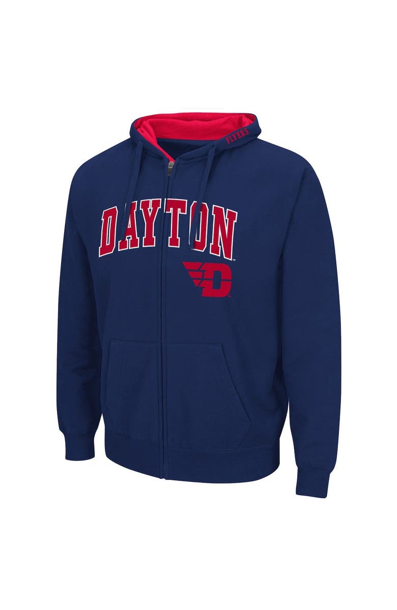 COLOSSEUM Men's Colosseum Navy Dayton Flyers Arch & Logo 3.0 Full-Zip Hoodie, Alternate, color, Navy