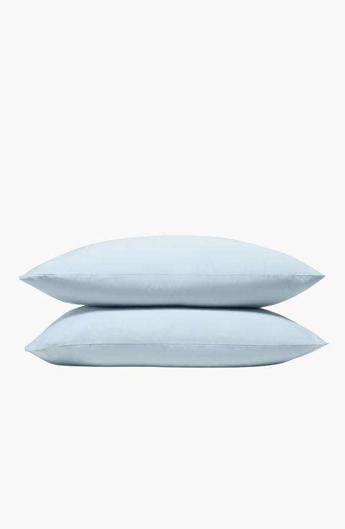 Italic Luxe Australian Sateen Pillowcase Set In Pale Blue