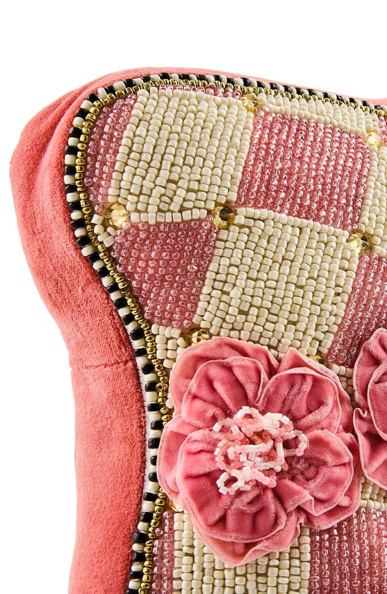 MACKENZIE CHILDS Beaded Bunny Accent Pillow, Alternate, color, Pink