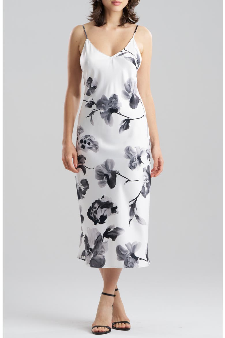 Aurelia Floral Charmeuse Nightgown, Main, color, WARM WHITE
