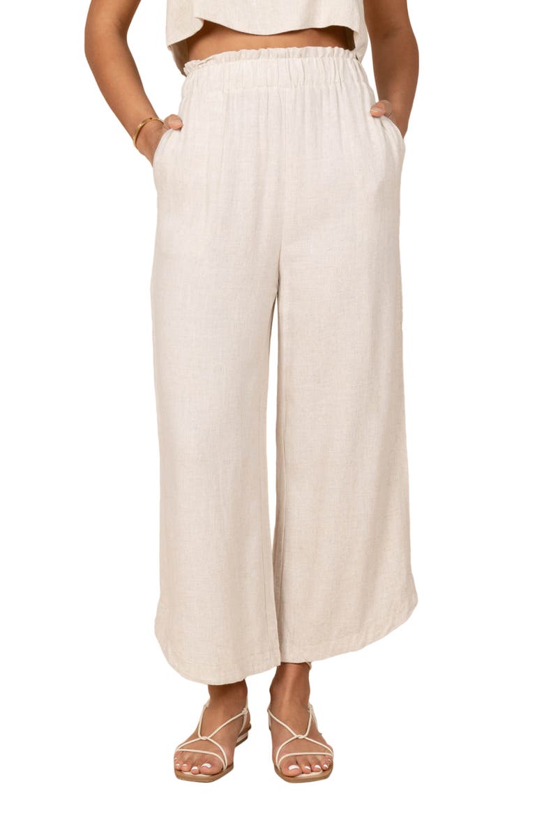 Eleanor Wide Leg Linen Pants, Main, color, BEIGE