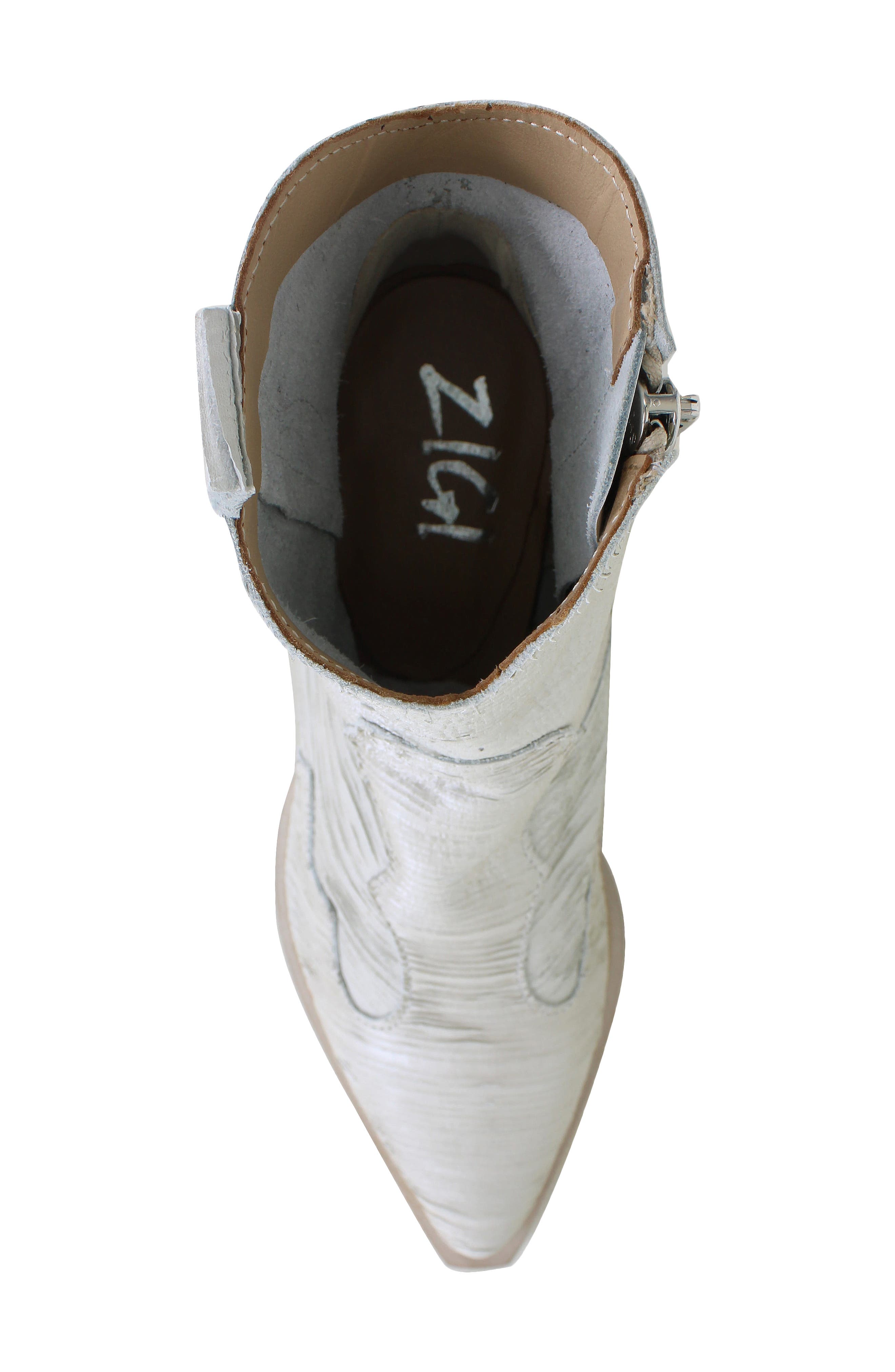 Yuliana Western Boot, Alternate, color, OFF WHITE LEATHER