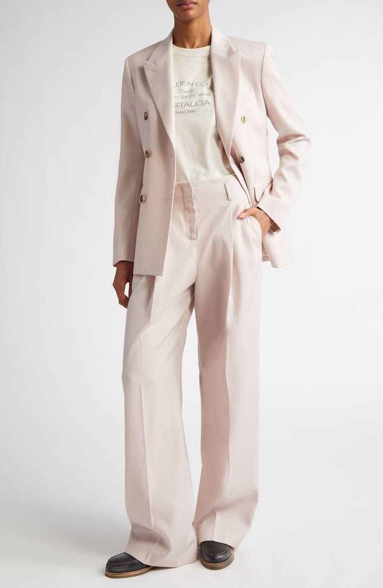 Golden Goose Pleated Hollywood Waist Pants, Alternate, color, Shadow Gray