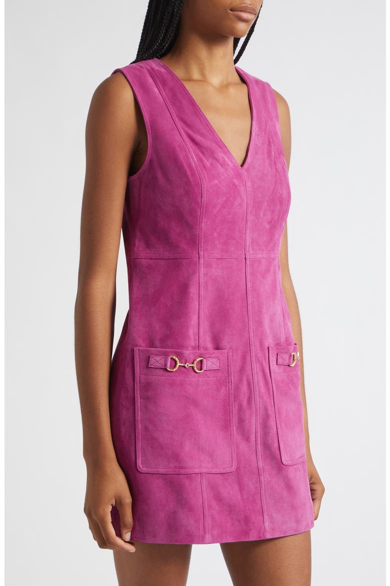 Sloane Suede Minidress, Alternate, color, IRIS