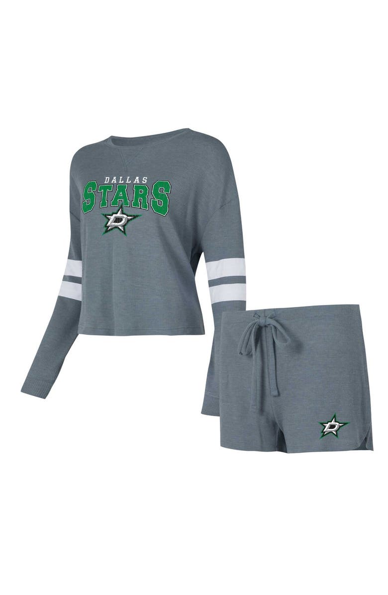 CONCEPTS SPORT Women's Concepts Sport Charcoal Dallas Stars Meadow Long Sleeve T-Shirt & Shorts Sleep Set, Main, color, 