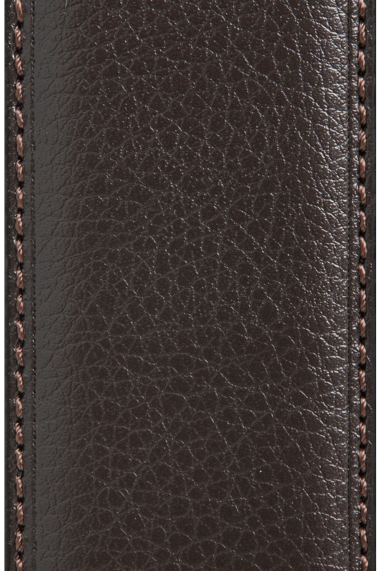 Feather Edge Leather Belt, Alternate, color, BROWN