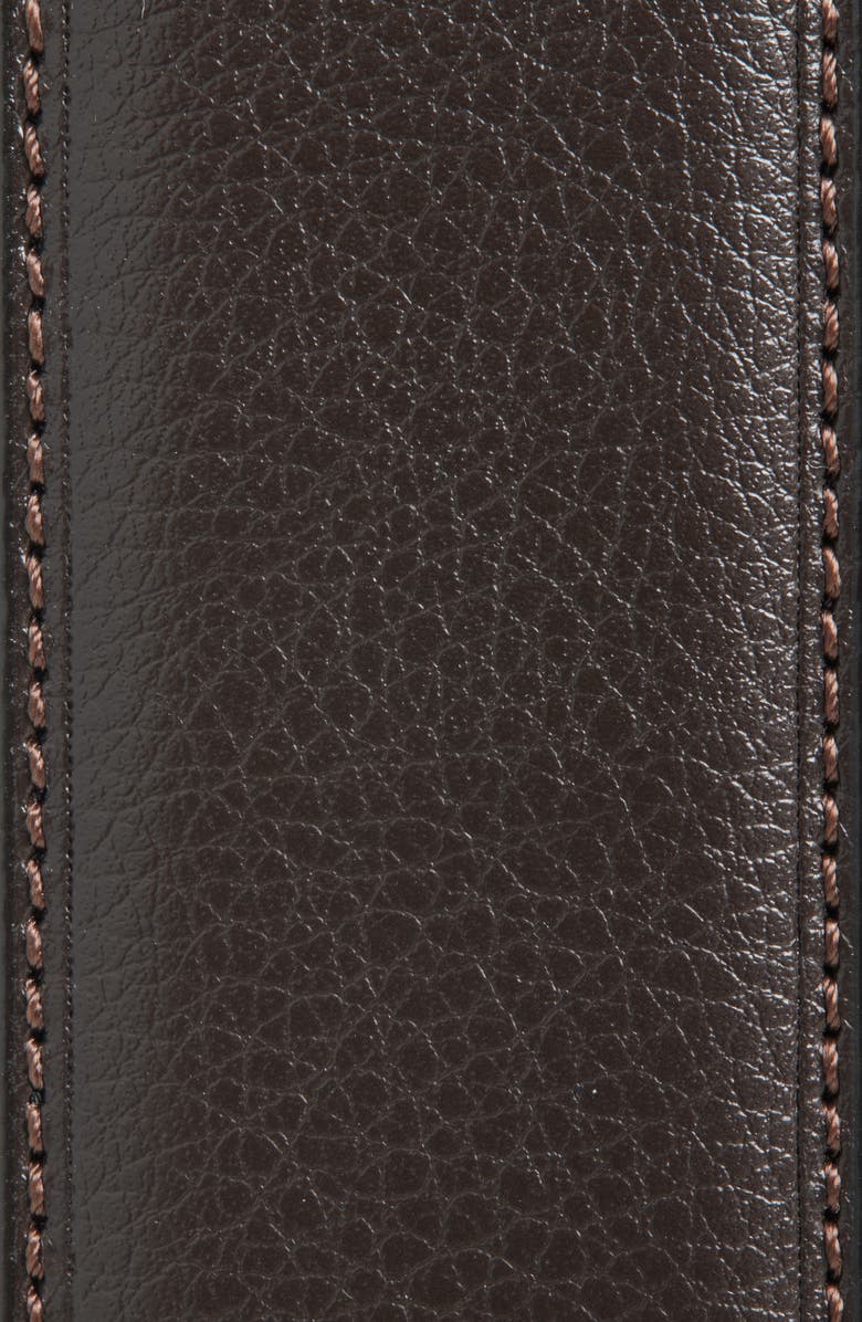 Original Penguin Feather Edge Leather Belt, Alternate, color, Brown