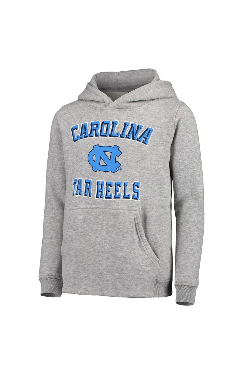 Outerstuff Youth Heathered Gray North Carolina Tar Heels Big Bevel Pullover Hoodie, Alternate, color, 