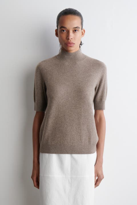 Cashmere Mock-Neck T-Shirt