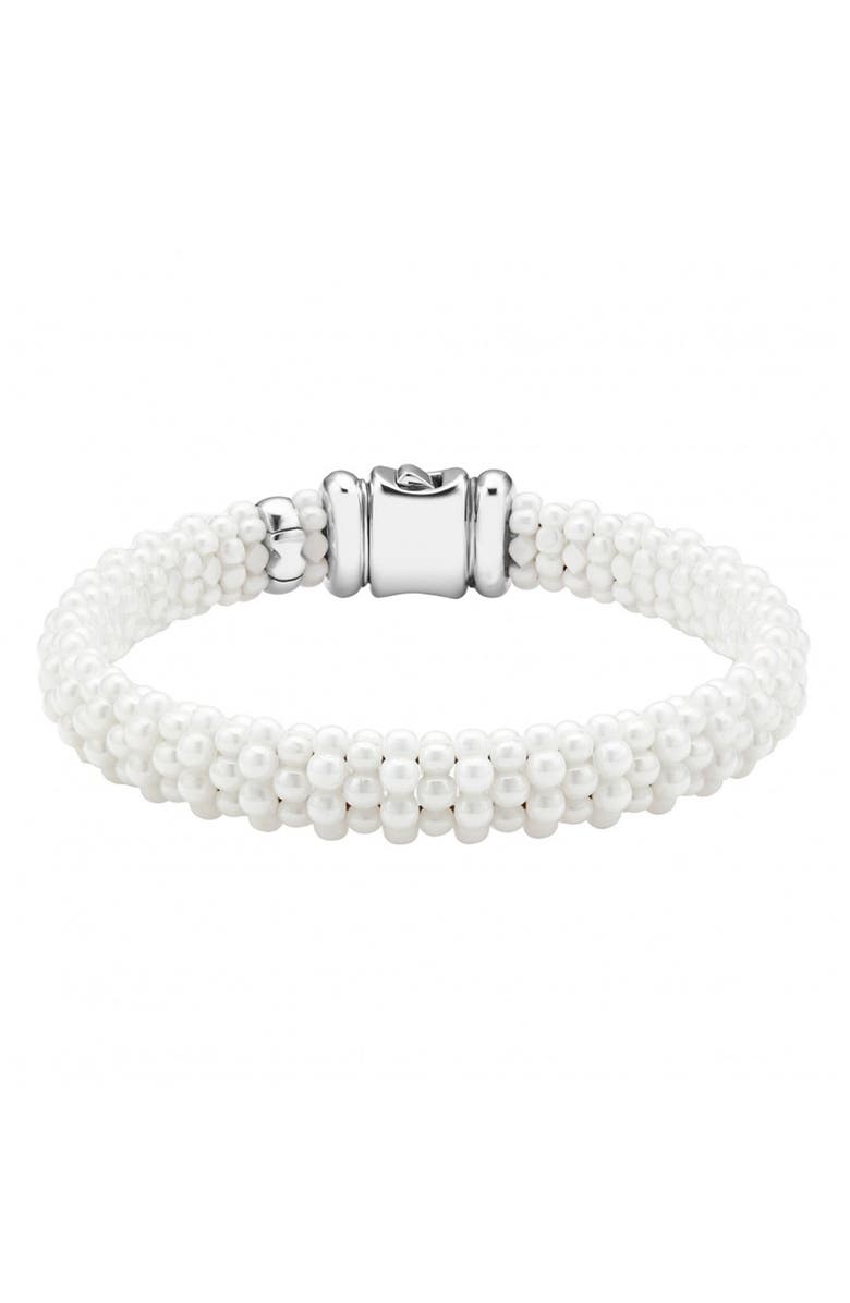 LAGOS White Caviar Rope Bracelet, Main, color, White Caviar