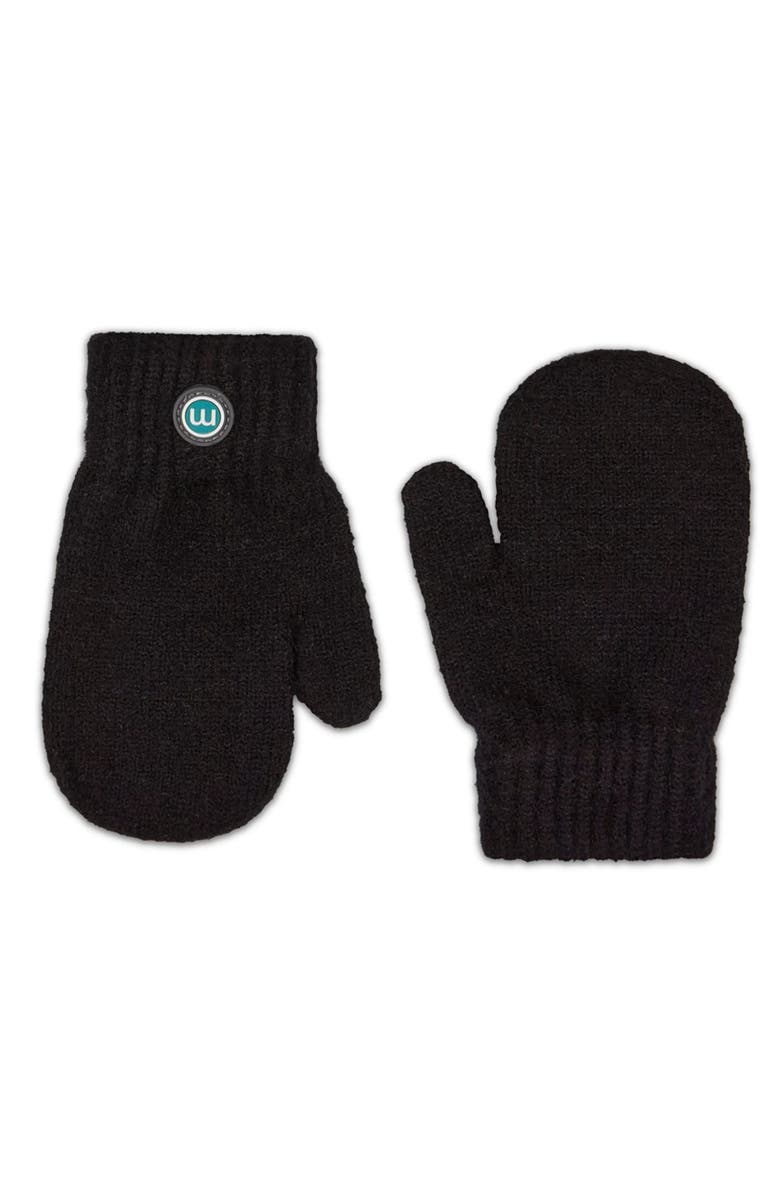 MKA-200 Kids Cozy Rayon-Blend Basic Ribbed Knit Mittens, Main, color, Black