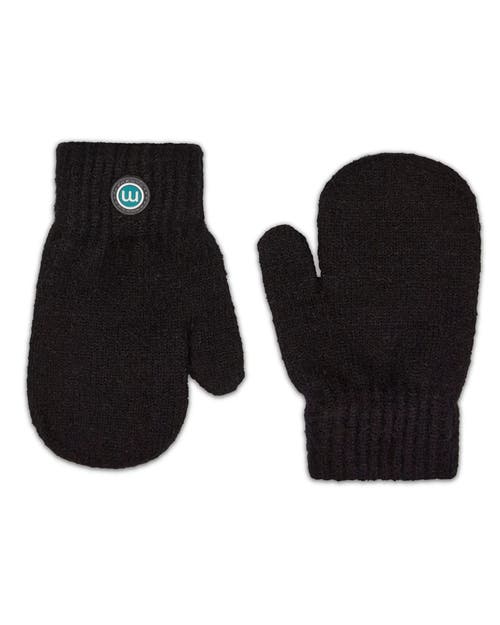 MKA-200 Kids Cozy Rayon-Blend Basic Ribbed Knit Mittens in Black at Nordstrom, Size Xx-Small
