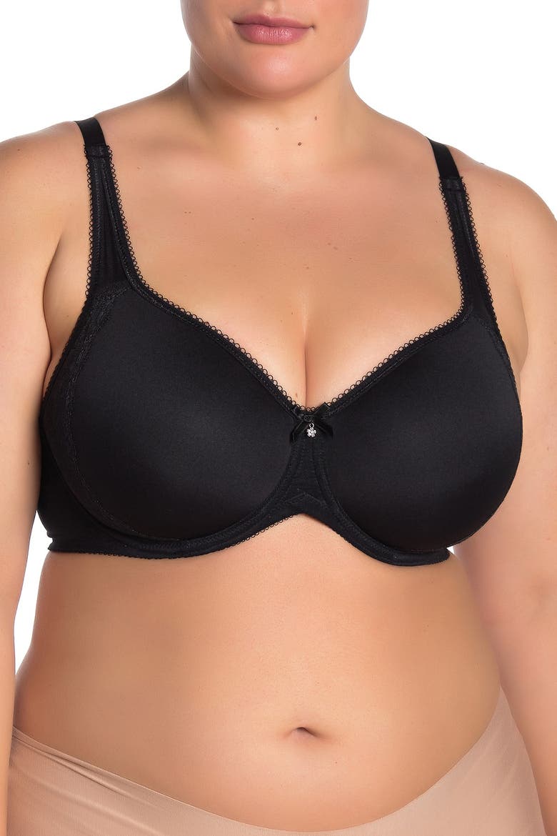 Retro Chic Underwire Contour Bra, Main, color, BLACK