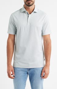Stone Rose Bird's Eye Print Techno Stretch Performance Golf Polo