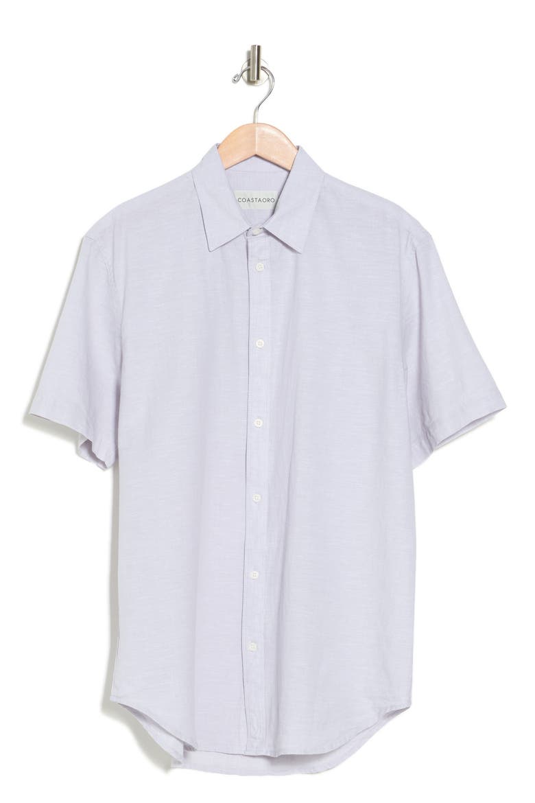 Key Largo Short Sleeve Linen Blend Button-Up Shirt, Alternate, color, LT GREY