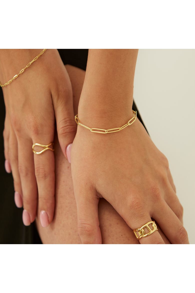 Large Chain Ring Sterling Silver, Alternate, color, Gold