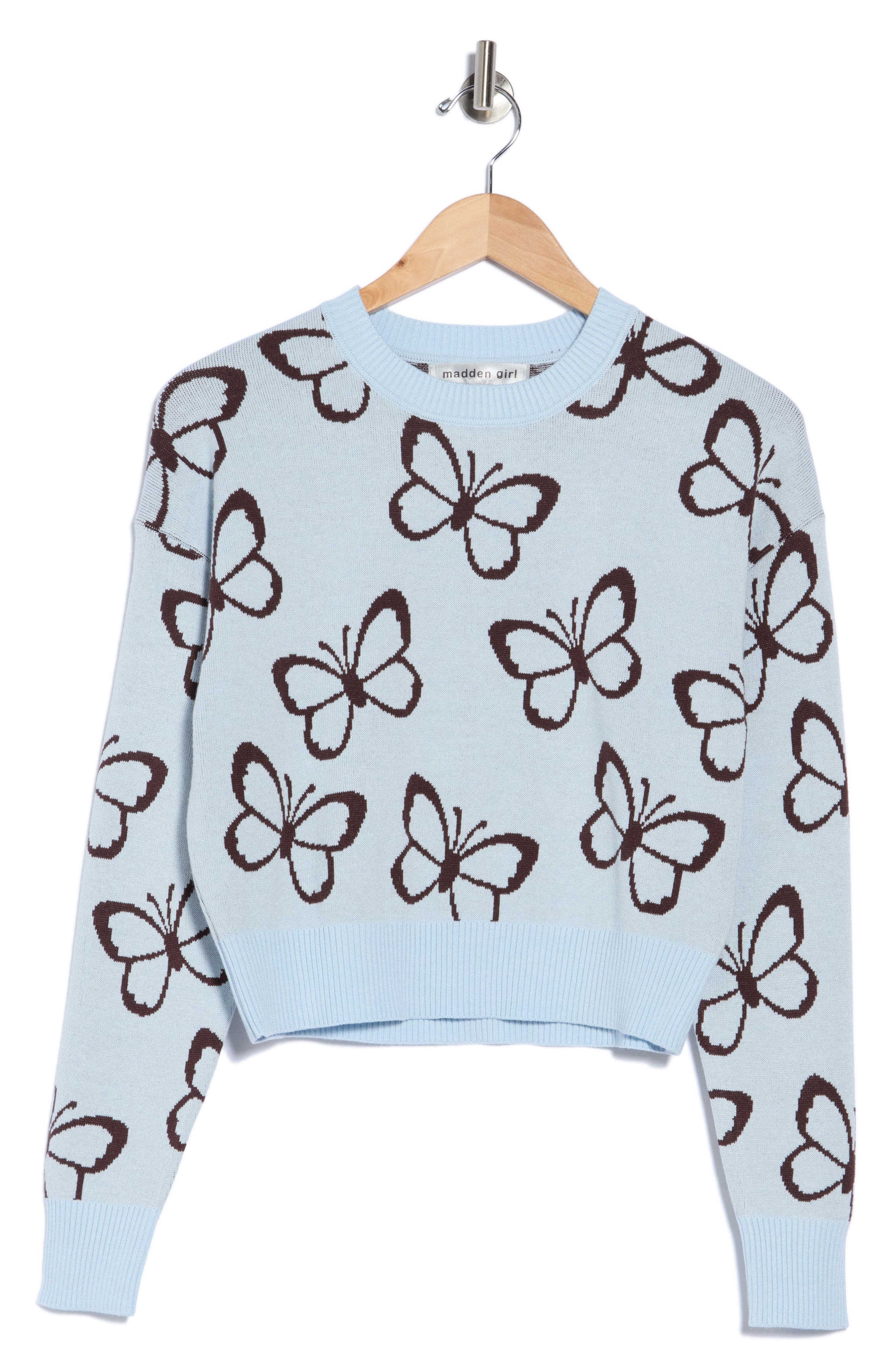 Butterfly Jacquard Pullover Sweater