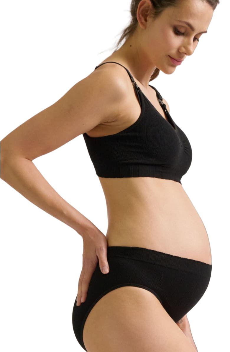 Cache Coeur Zoé Seamless maternity and nursing bra, Main, color, Black