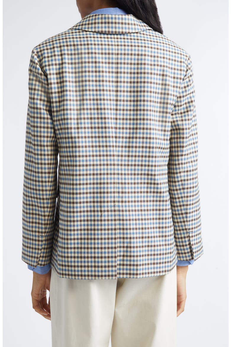 Nadia Check Wool & Cotton Jacket, Alternate, color, LIGHT BLUE