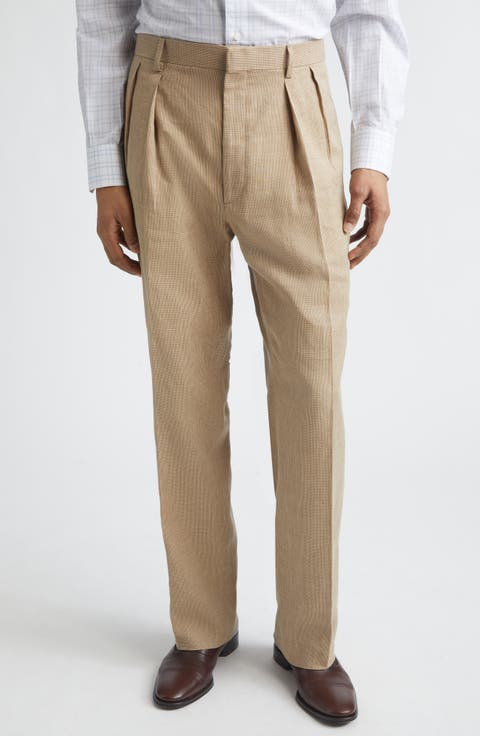 Glenn Pleat Front Herringbone Trousers