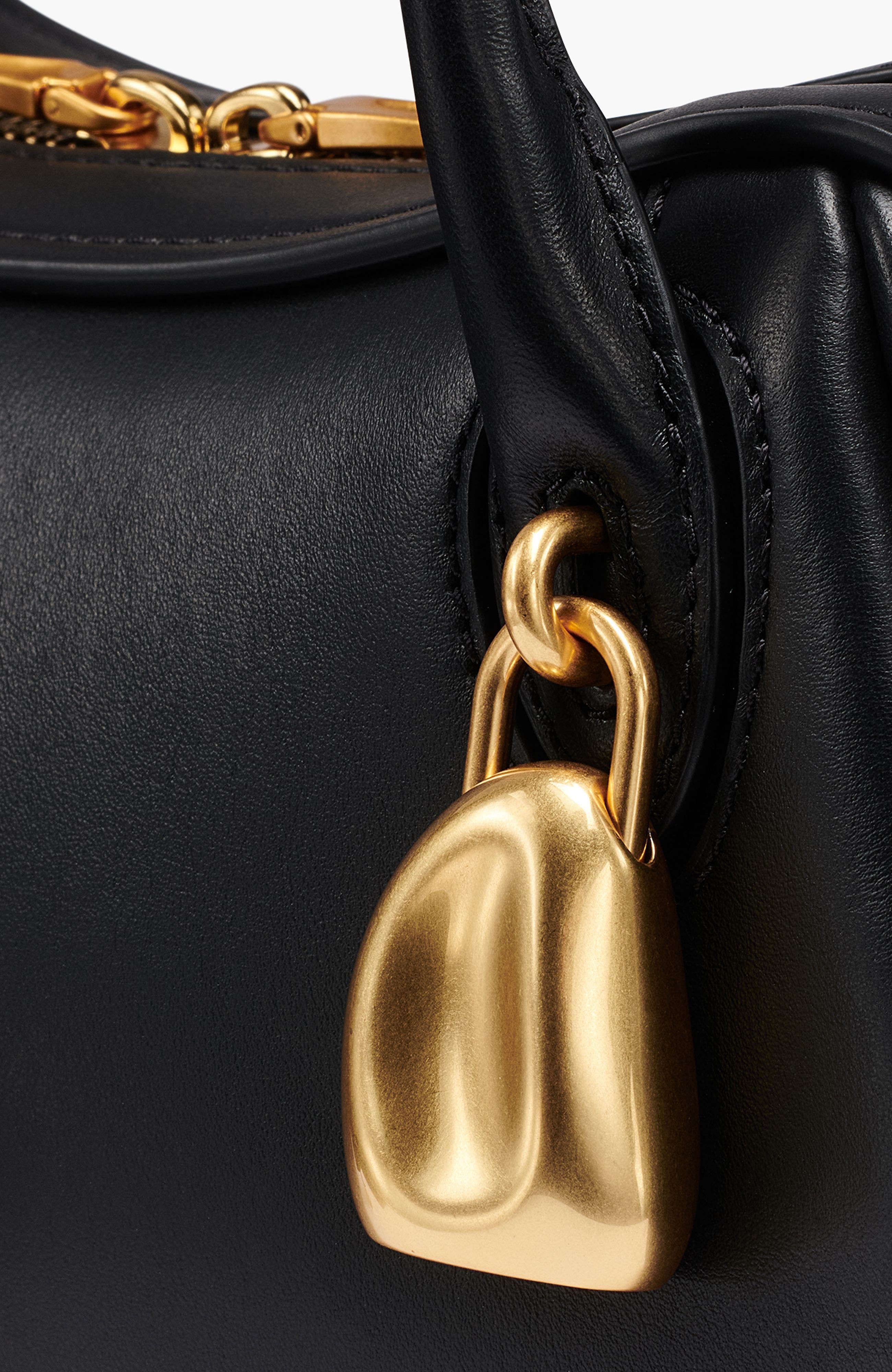 Donna Karan New York Terry Shoulder, Alternate, color, Blk/Gold