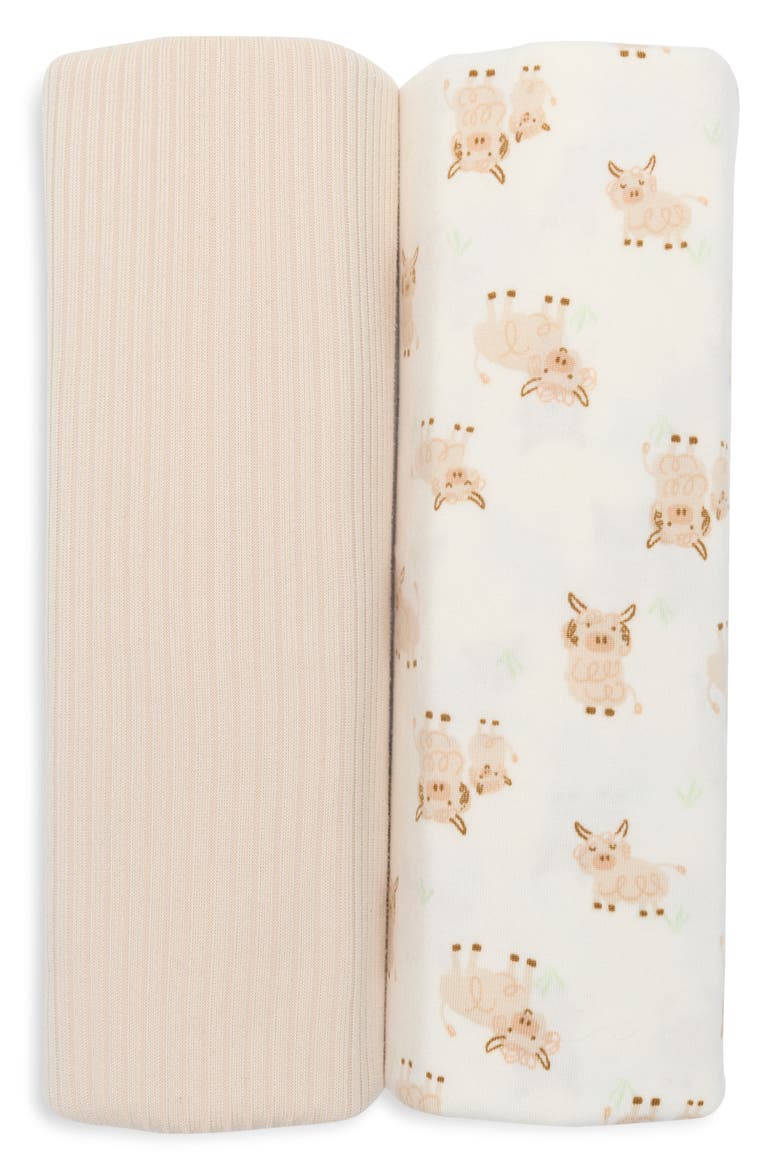 2-Pack Swaddle Blankets, Main, color, TAUPE
