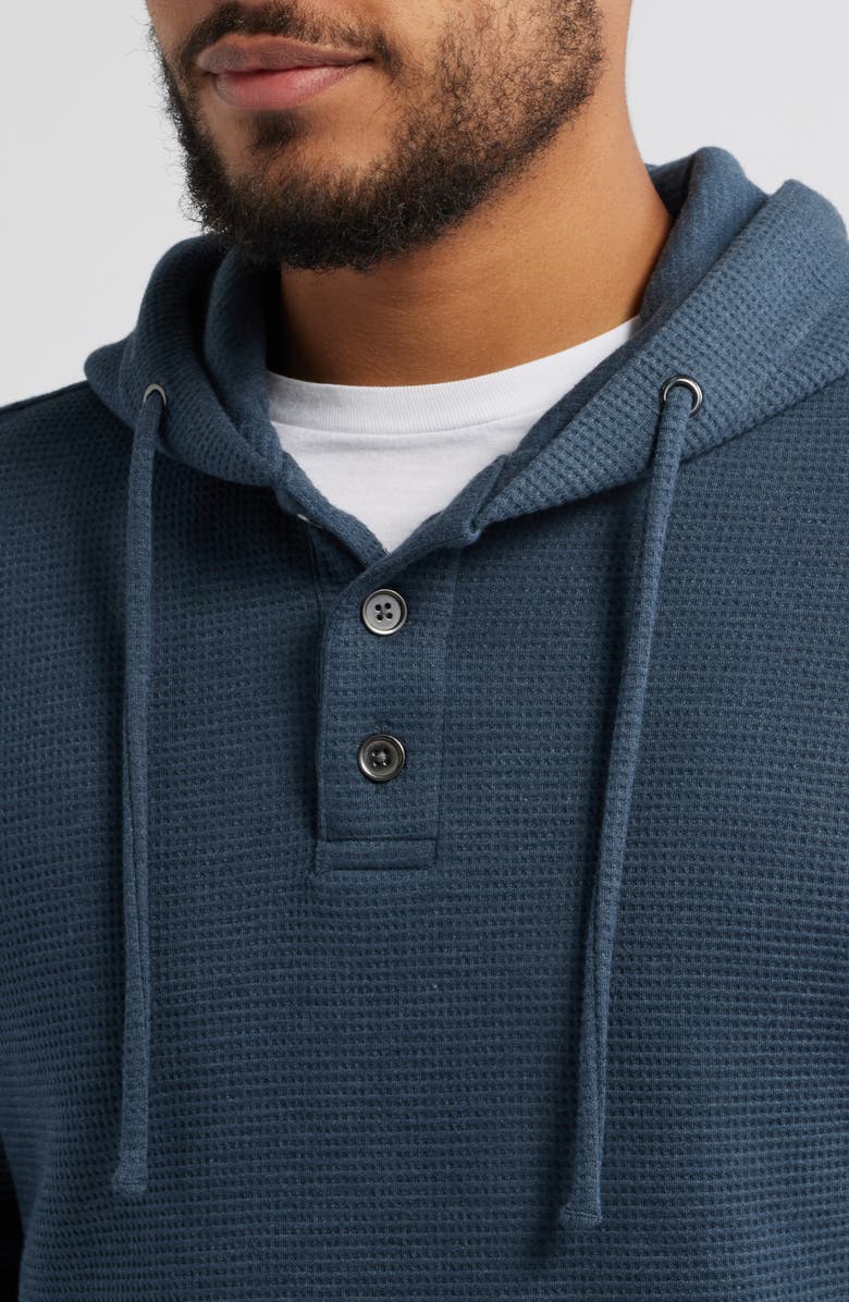 Robert Barakett Grenfell Waffle Knit Cotton Blend Hoodie, Alternate, color, Dark Teal