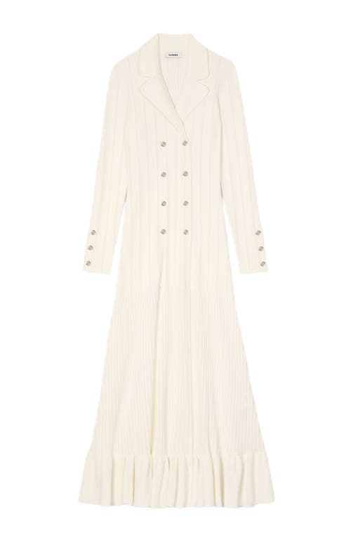 Sandro Knit Maxi Dress In Ecru