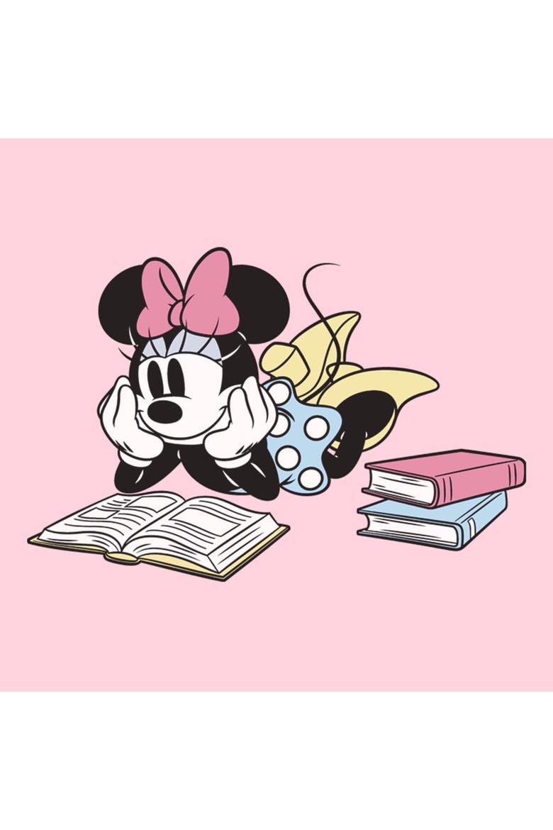 Junior's Reading Books Love Short Sleeve T-Shirt, Alternate, color, Light Pink