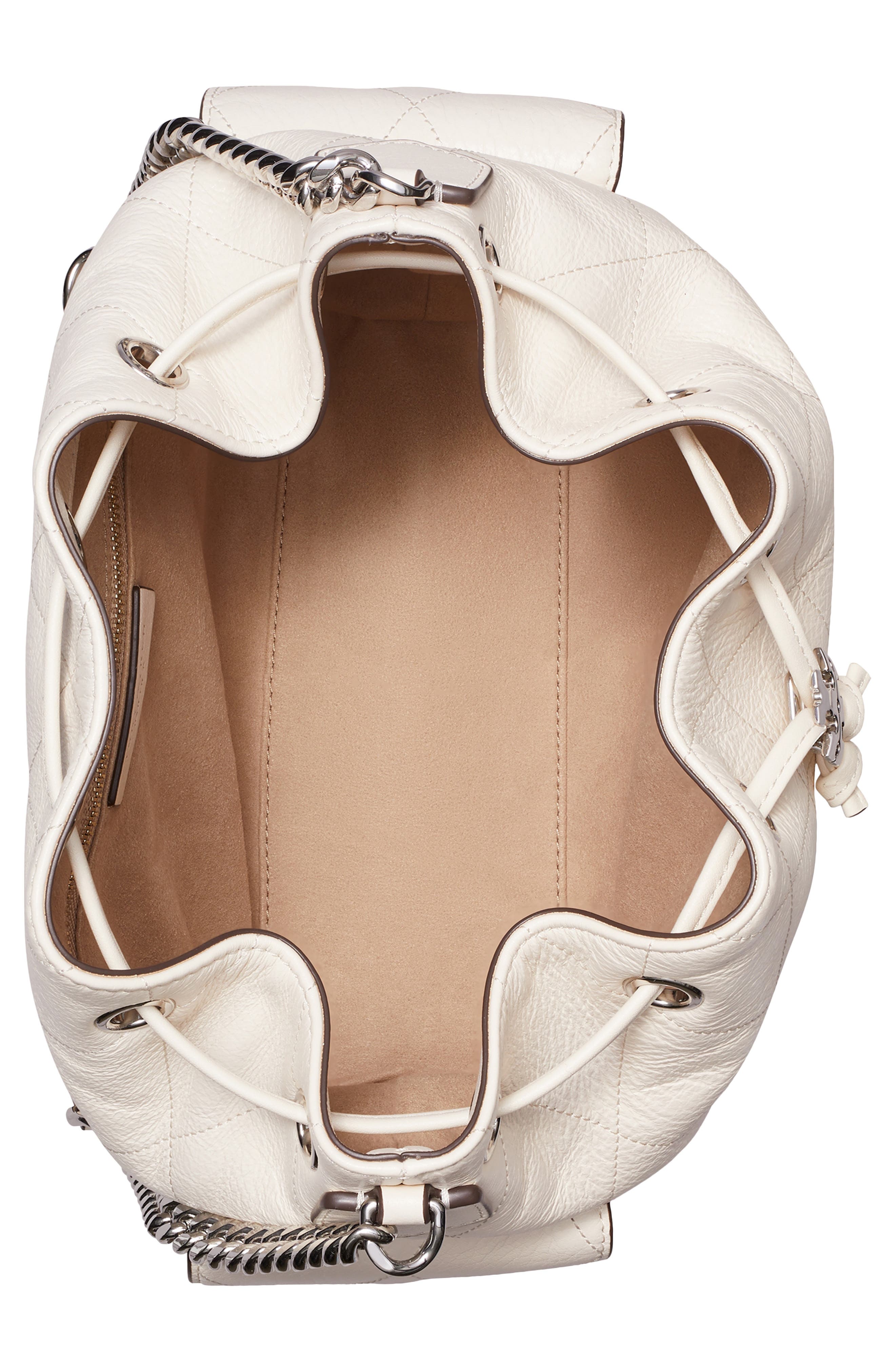 Tory Burch Charlie Quilted Leather Drawstring Shoulder Bag, Alternate, color, 