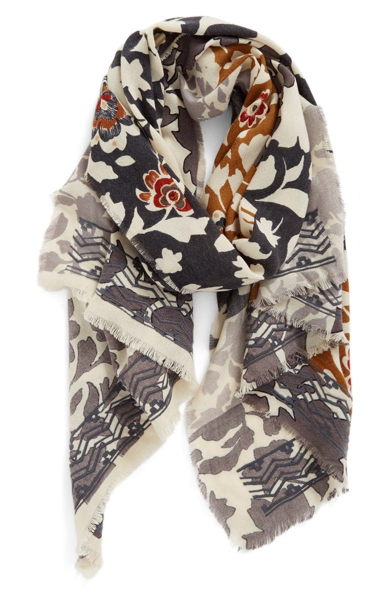 Hinge 'Floral Shadow Block' Wrap Scarf, Main, color,