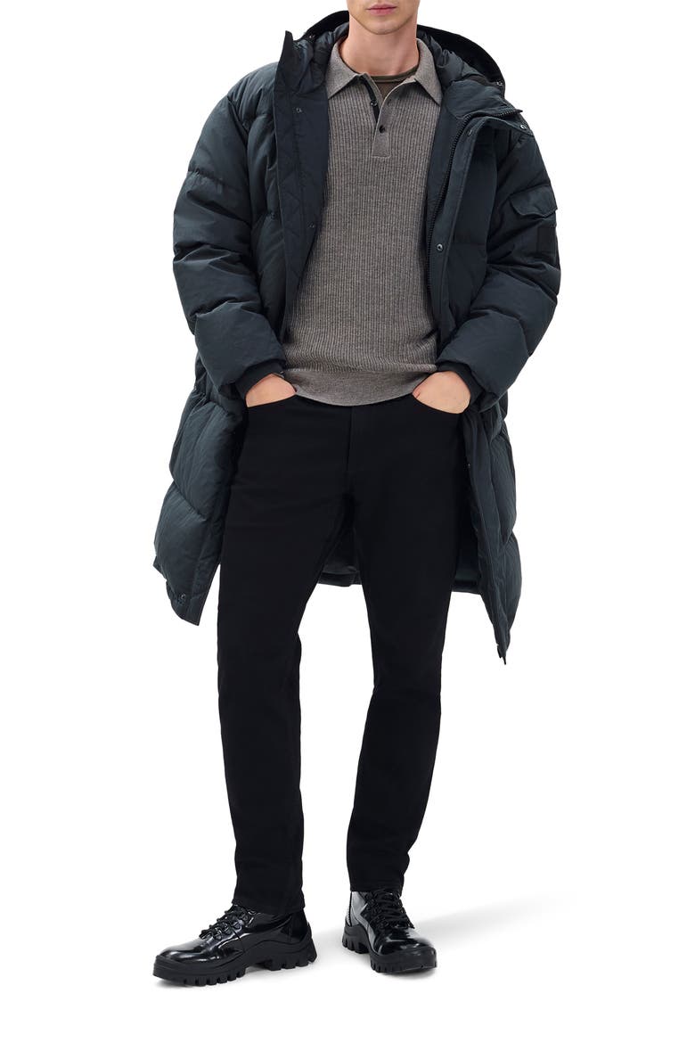 Victor Down & Feather Fill Cotton Blend Coat, Main, color, BLACK