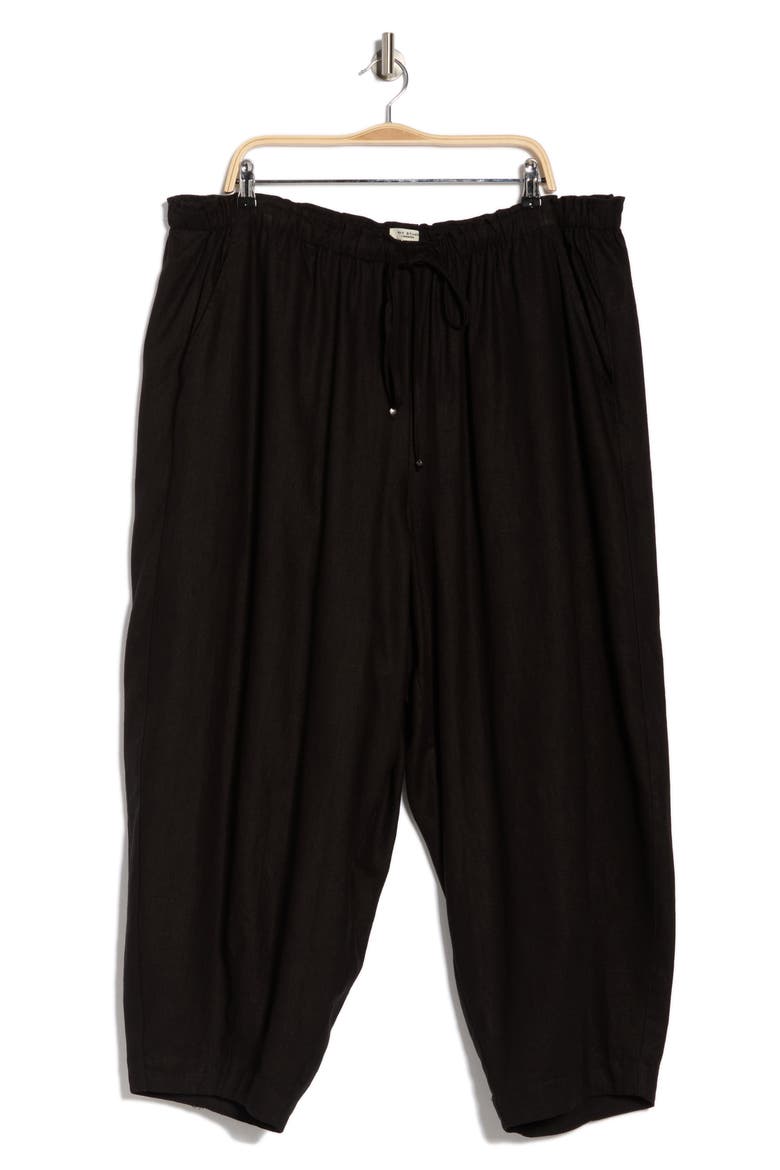 Drawstring Lantern Pants, Alternate, color, BLACK