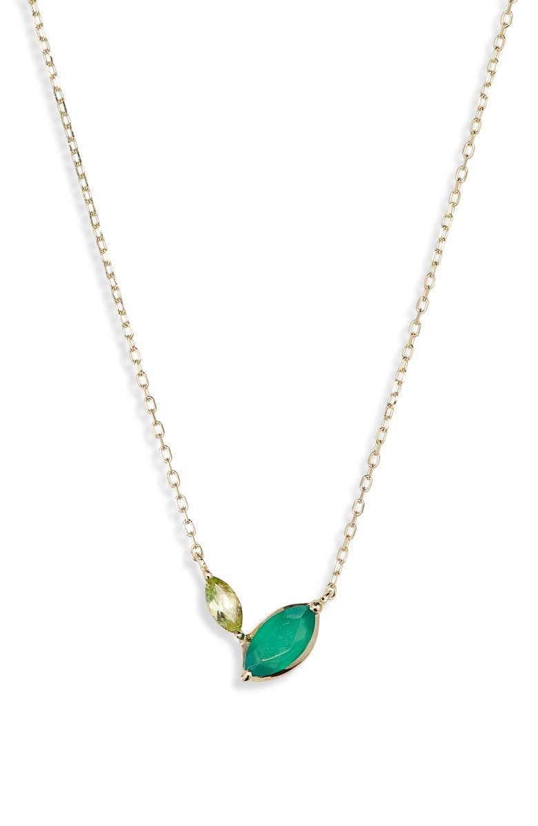 Bony Levy 14K Gold Agate & Peridot Pendant Necklace, Main, color, 