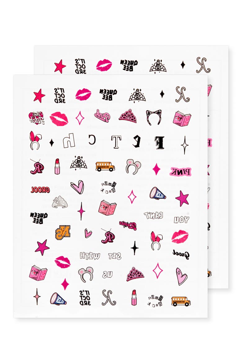 Mean Girls Nail Art Temporary Tattoos, Alternate, color, MULTI