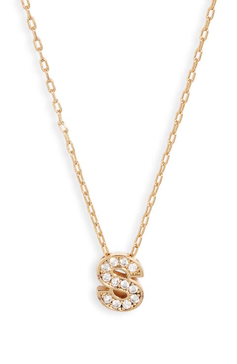 Pavé Cubic Zirconia Initial Necklace