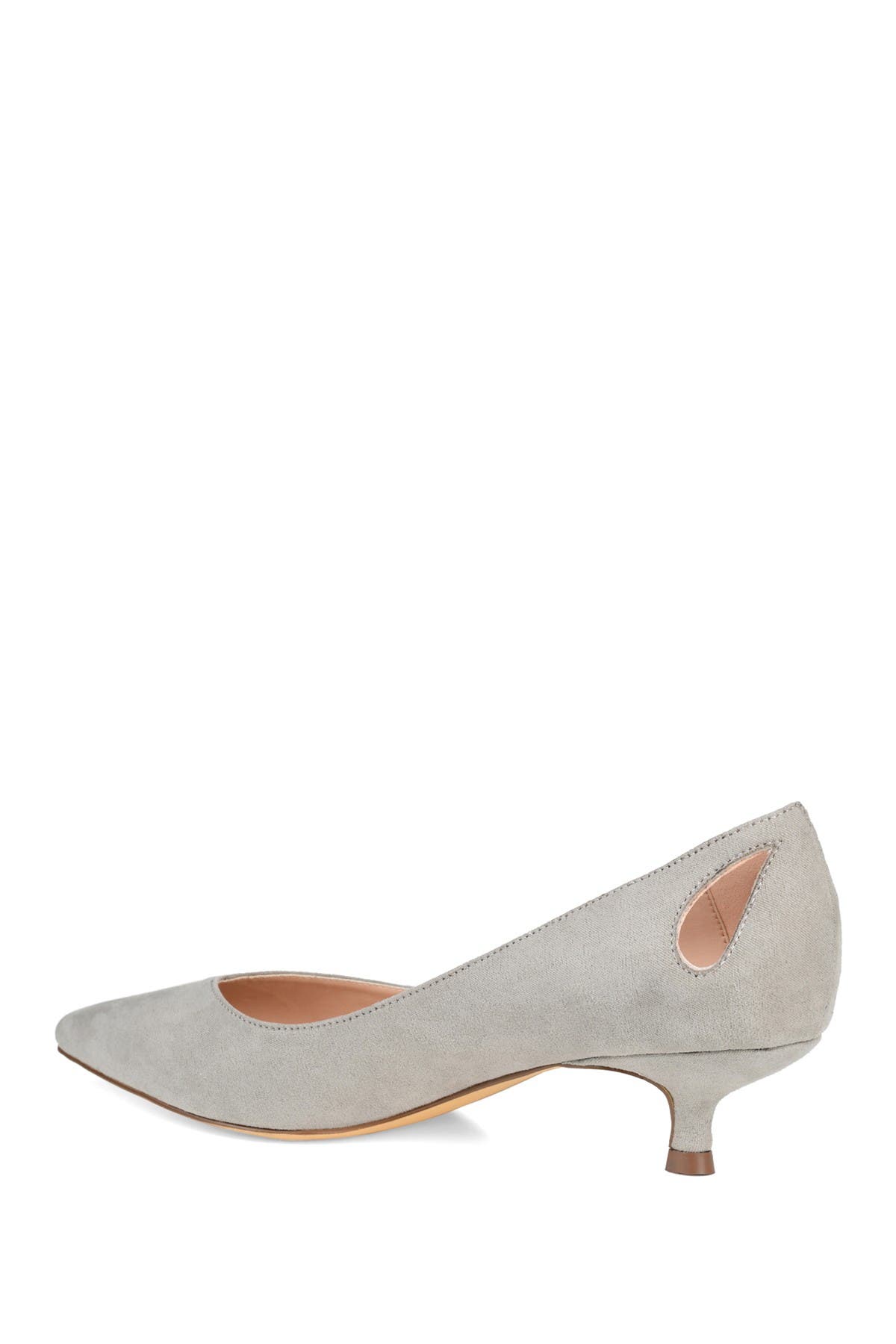 Journee Collection JOURNEE Goldie Kitten Heel Pump, Alternate, color, Grey