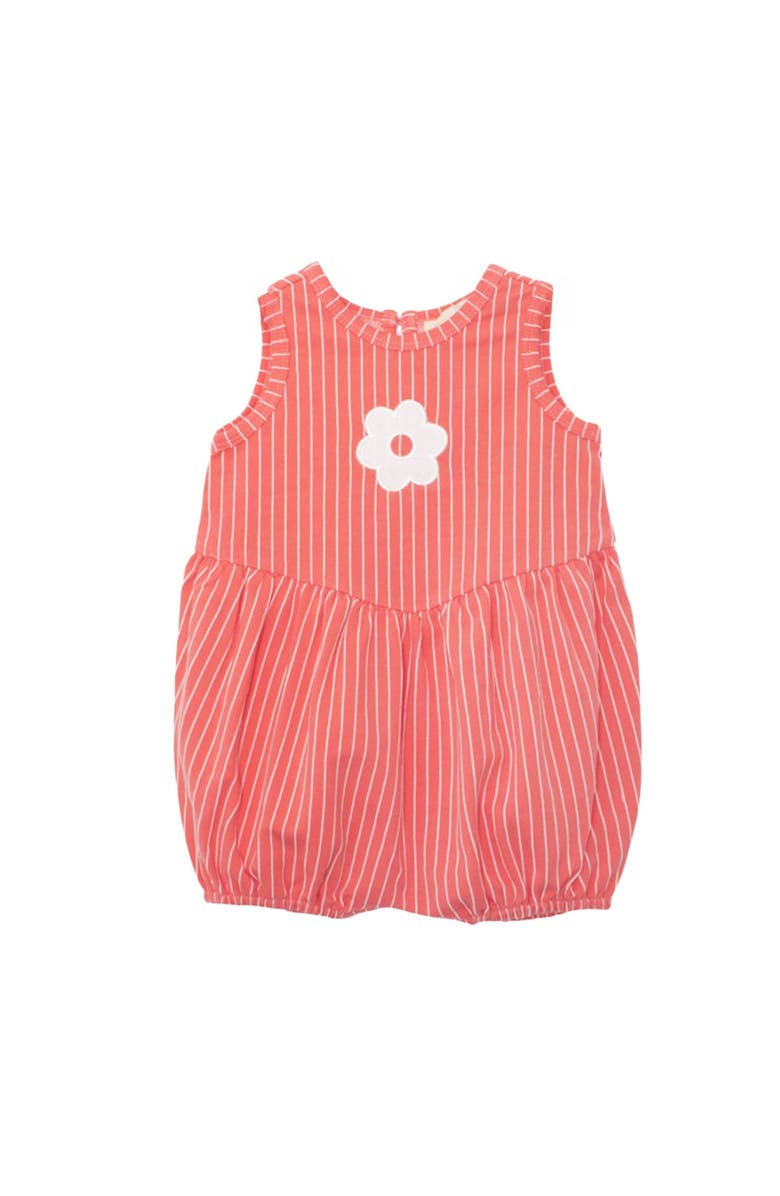 Mabel + Honey Striped Blossom Sleeveless Romper, Main, color, Red