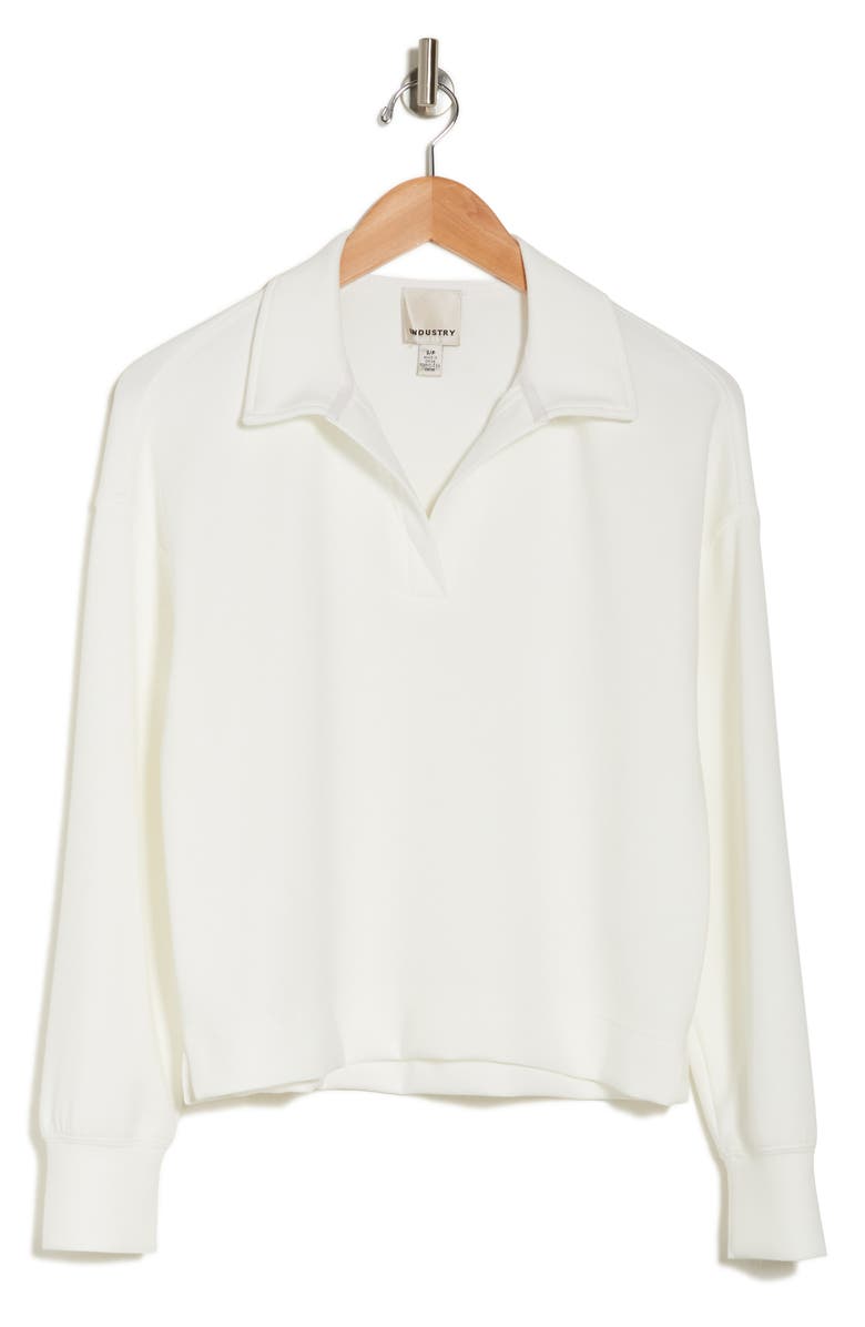 INDUSTRY REPUBLIC CLOTHING Collared Scuba Sweater, Alternate, color, Bright White