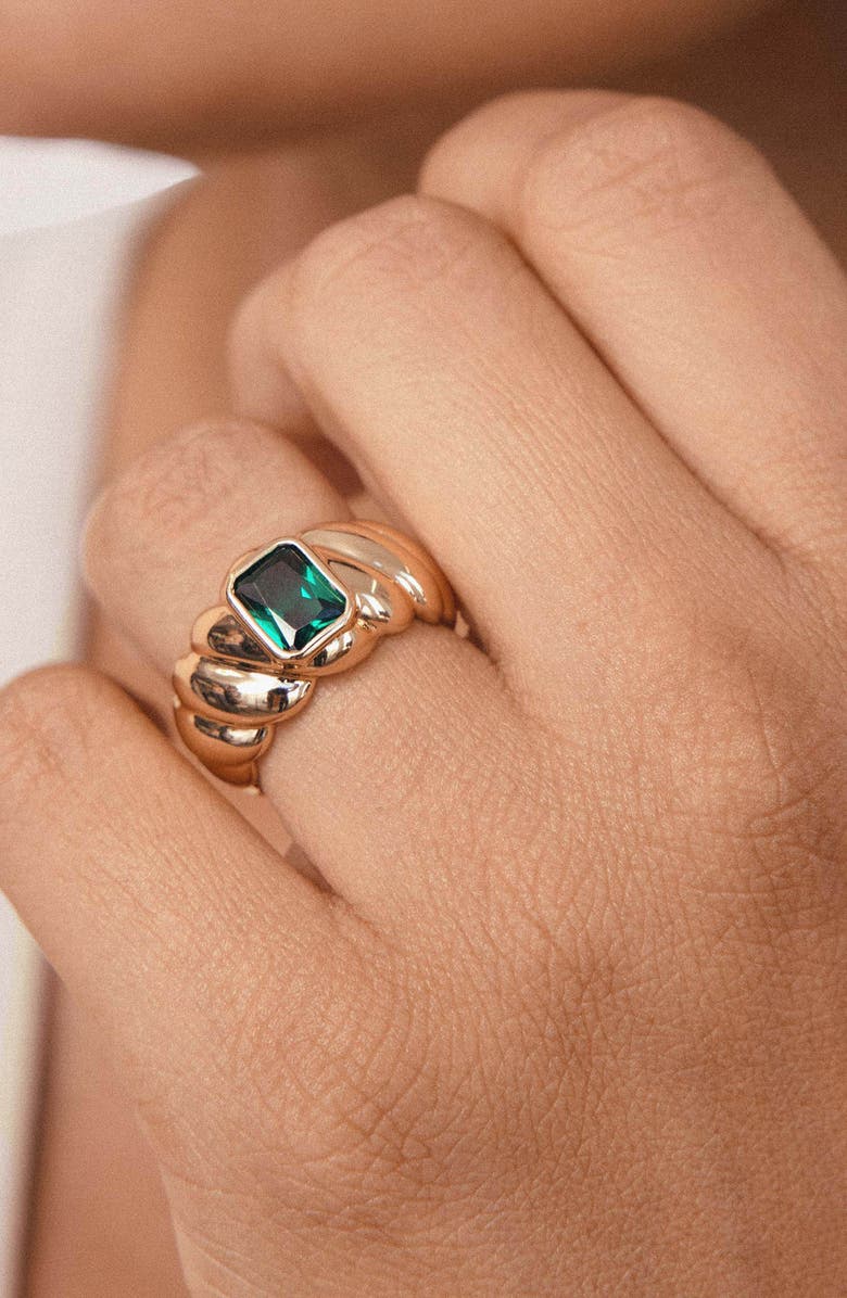 Ettika So Twisted Statement Ring, Alternate, color, Green