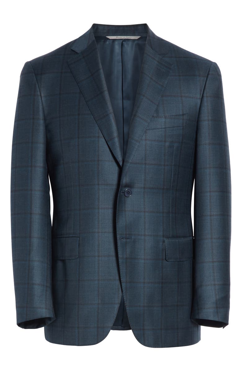 Canali Sienna Soft Classic Fit Windowpane Wool Sport Coat, Alternate, color, 