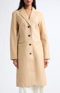 STAUD Wyatt Longline Leather Coat