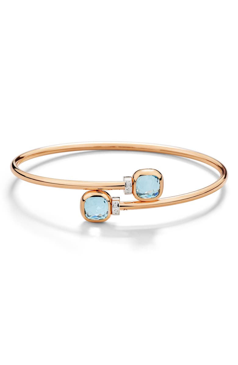 Pomellato Nudo Mini Bangle, Main, color, Sky Blue Topaz