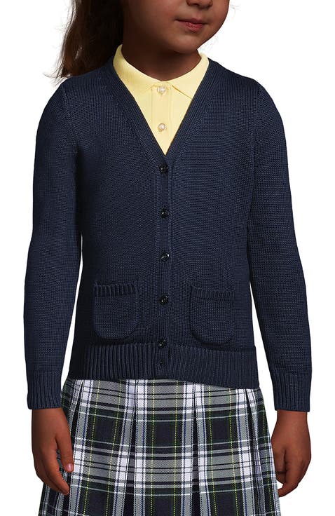 School Uniform Girls Cotton Modal Button Front Cardigan Sweater