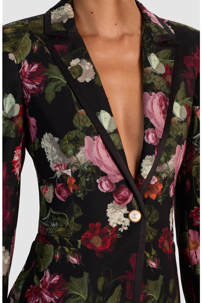 Breann Floral Fitted Blazer, Alternate, color, BE STILL