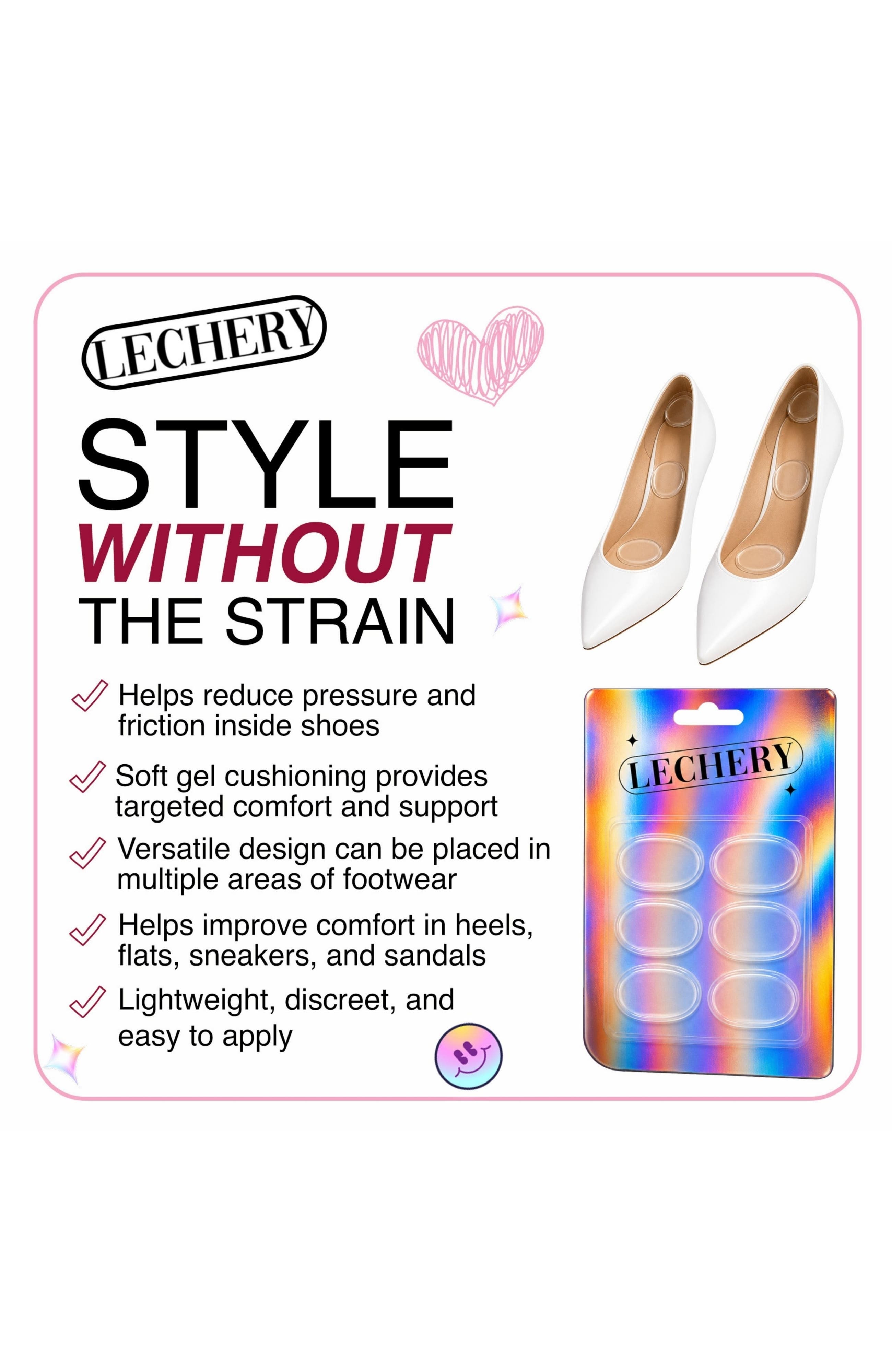 2 Sheets Of 12 Shoe Cushion Dots, Alternate, color, Clear