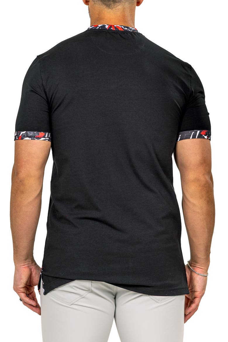 Edison Marthyr0004 Black Cotton V-Neck T-Shirt, Alternate, color, BLACK