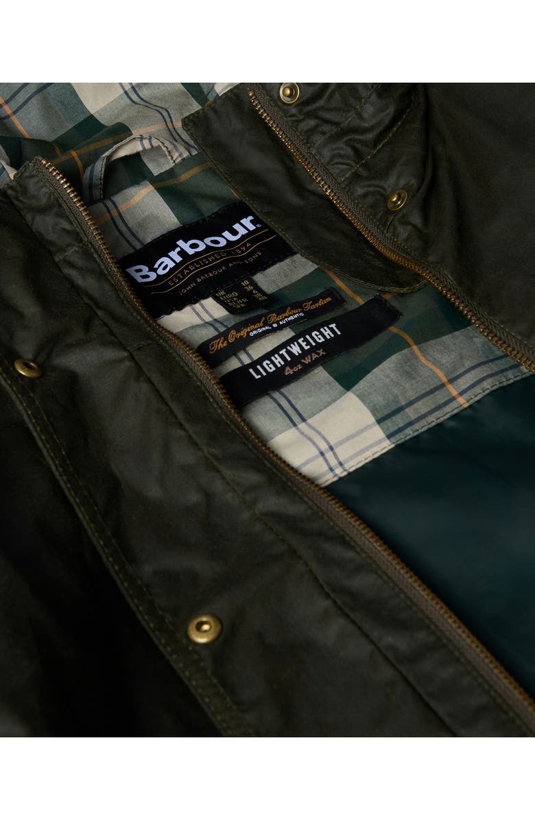 Barbour Hollies Waxed Water Repellent Jacket, Alternate, color, Archive Olive/ Ancient Tartan