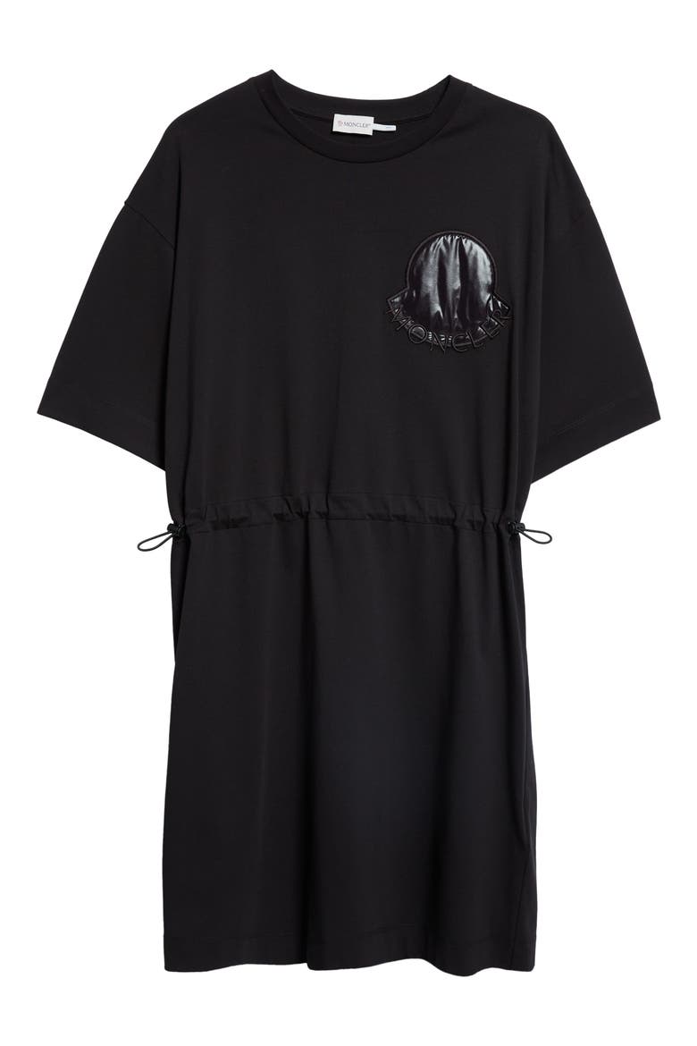 Toggle Waist Cotton T-Shirt Dress, Alternate, color, BLACK